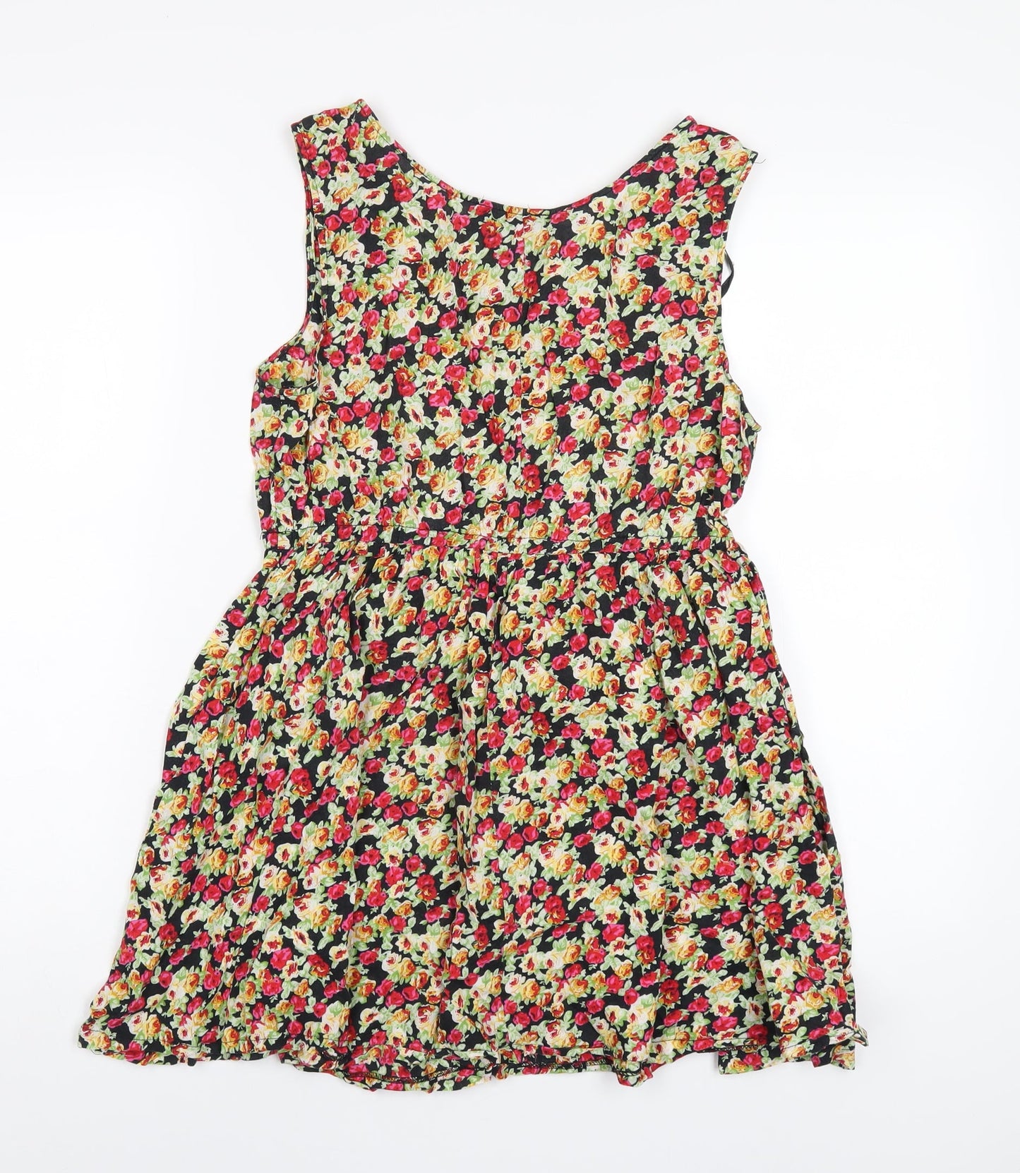 AX Paris Womens Multicoloured Floral Cotton A-Line Size 14 Round Neck Pullover