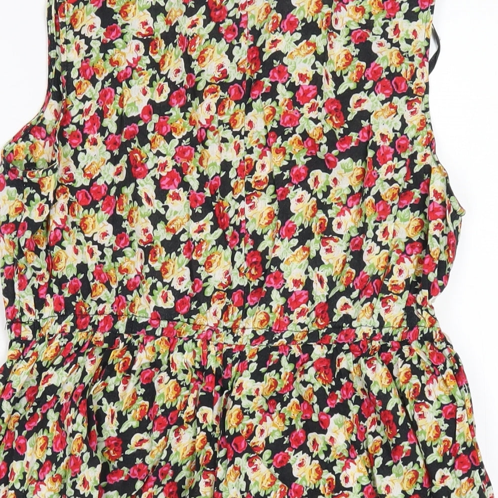 AX Paris Womens Multicoloured Floral Cotton A-Line Size 14 Round Neck Pullover