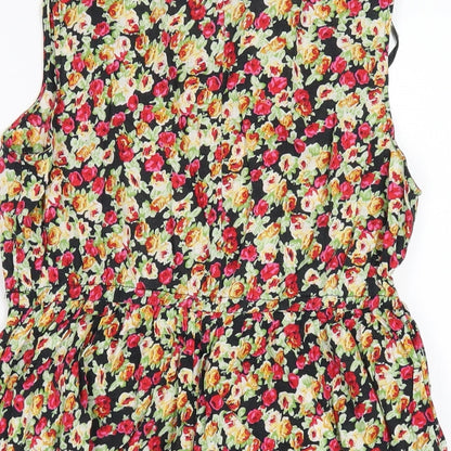 AX Paris Womens Multicoloured Floral Cotton A-Line Size 14 Round Neck Pullover