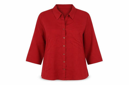Womens UK Size 12 Marks and Spencer Red Basic Button-Up