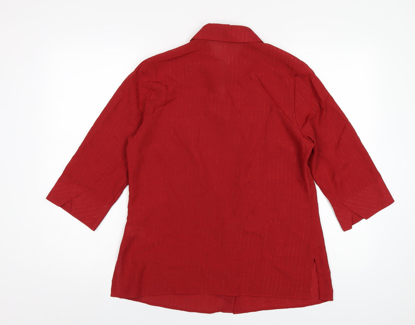 Womens UK Size 12 Marks and Spencer Red Basic Button-Up