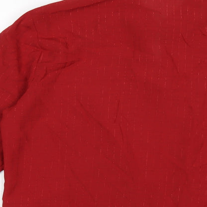 Womens UK Size 12 Marks and Spencer Red Basic Button-Up