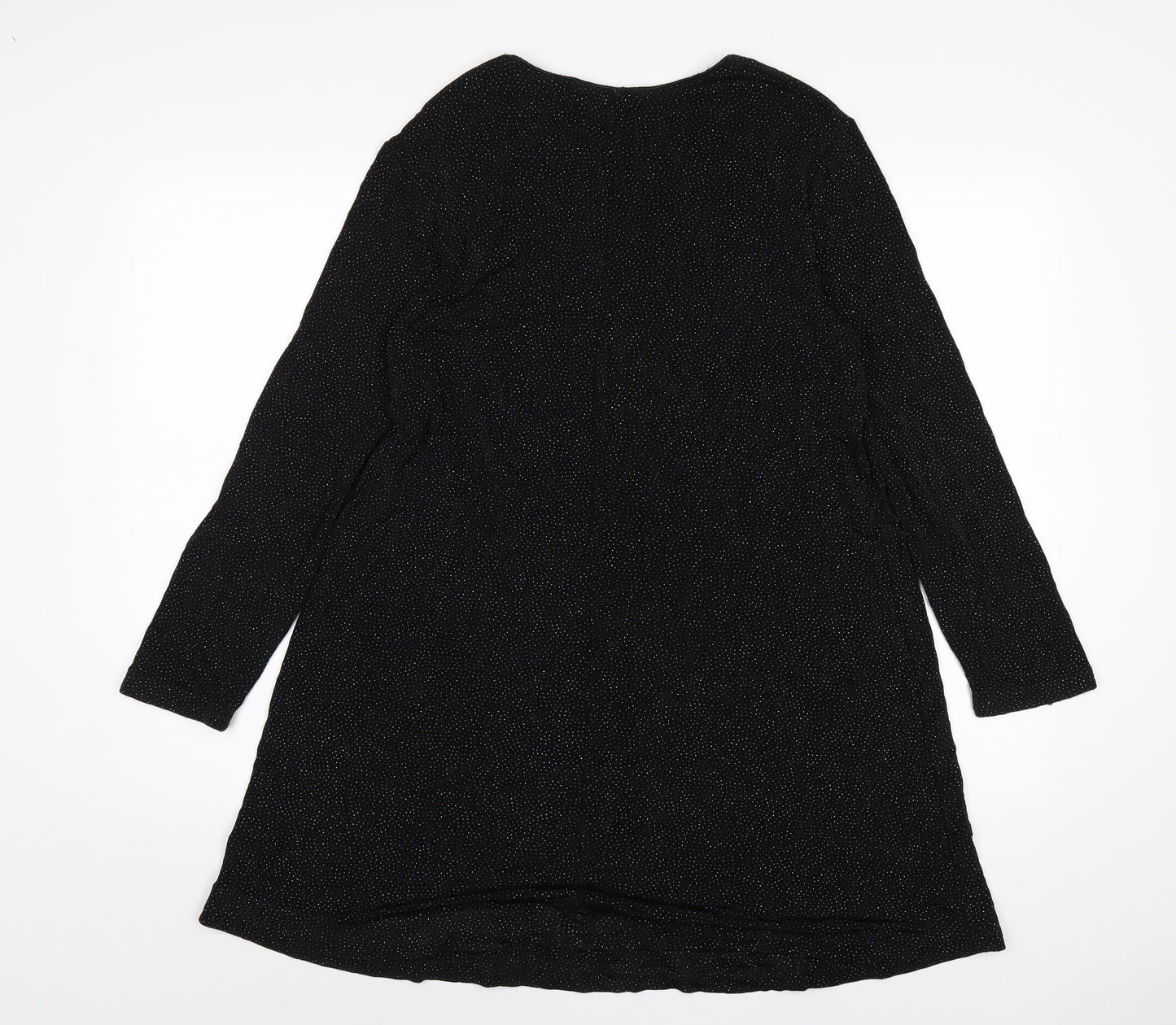 Dorothy Perkins Womens Black Acetate A-Line Size 18 Round Neck Pullover