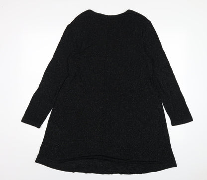 Dorothy Perkins Womens Black Acetate A-Line Size 18 Round Neck Pullover
