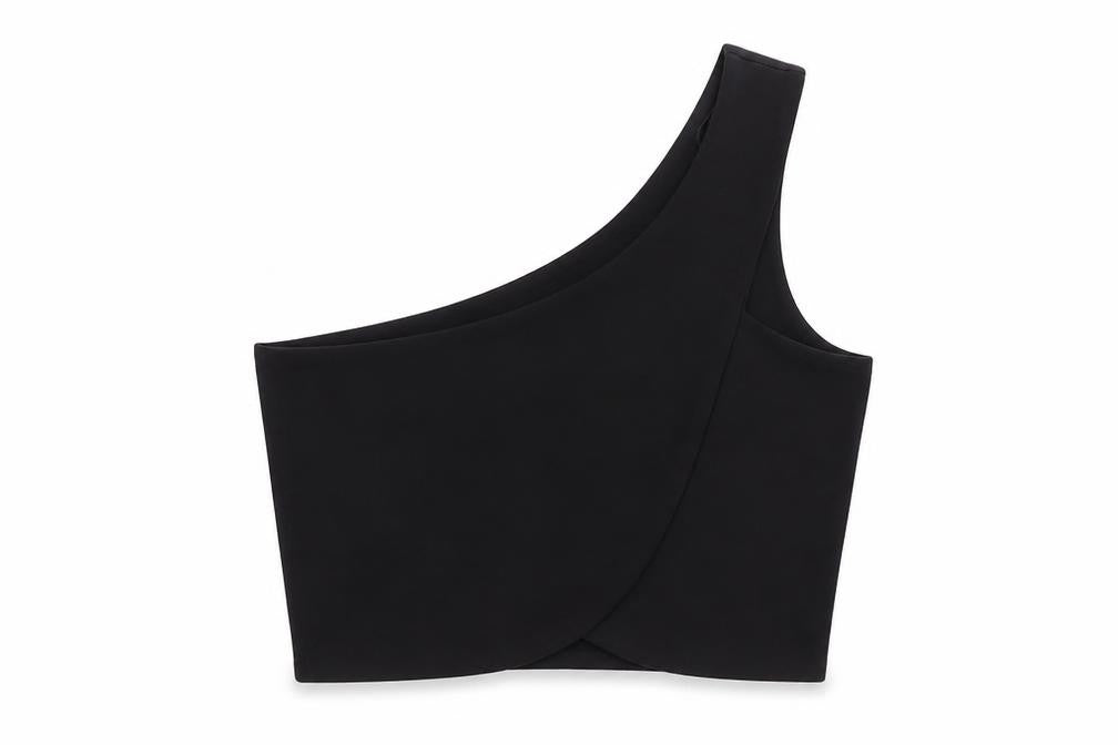 Womens UK Size L Zara Black Cropped T-Shirt