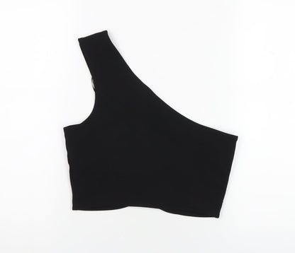 Womens UK Size L Zara Black Cropped T-Shirt