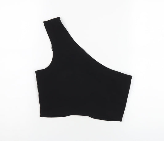 Womens UK Size L Zara Black Cropped T-Shirt