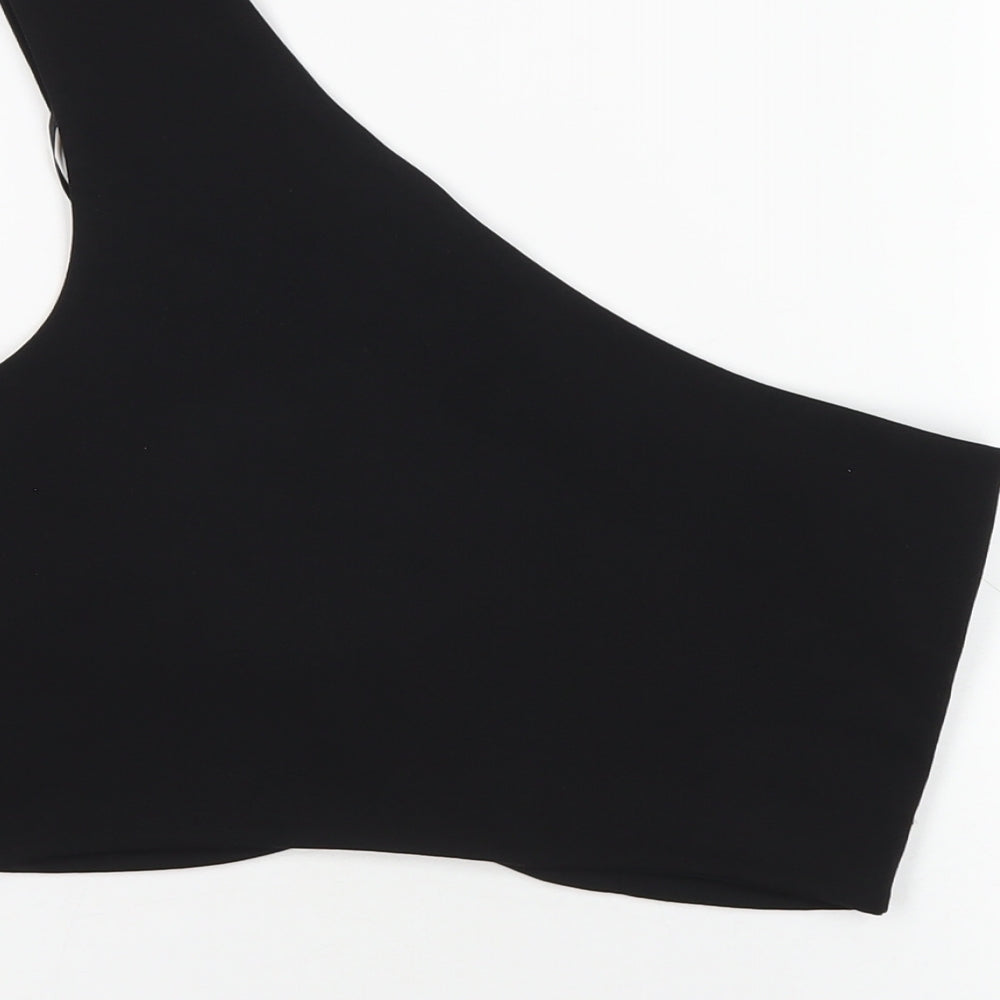 Womens UK Size L Zara Black Cropped T-Shirt