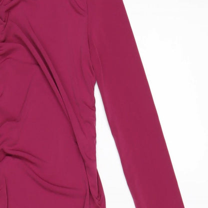 Pull&Bear Womens Pink Polyester Bodycon Size XS Round Neck Pullover