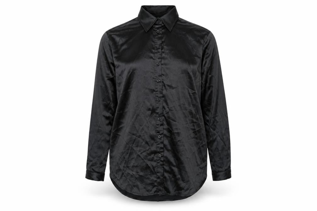 Womens UK Size M PRETTYLITTLETHING Black Basic Button-Up