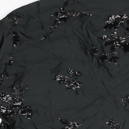 Womens UK Size XS Zara Black Basic Button-Up