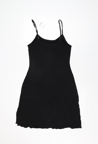 Vlazom Womens Black Rayon Slip Dress Size M Scoop Neck Pullover