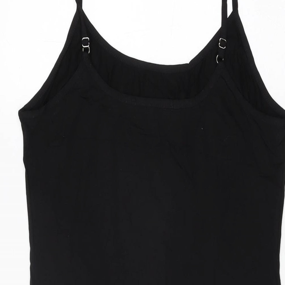 Vlazom Womens Black Rayon Slip Dress Size M Scoop Neck Pullover