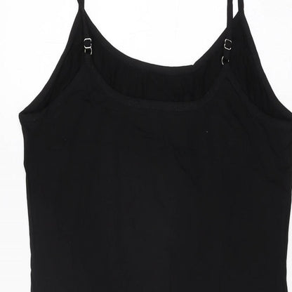 Vlazom Womens Black Rayon Slip Dress Size M Scoop Neck Pullover