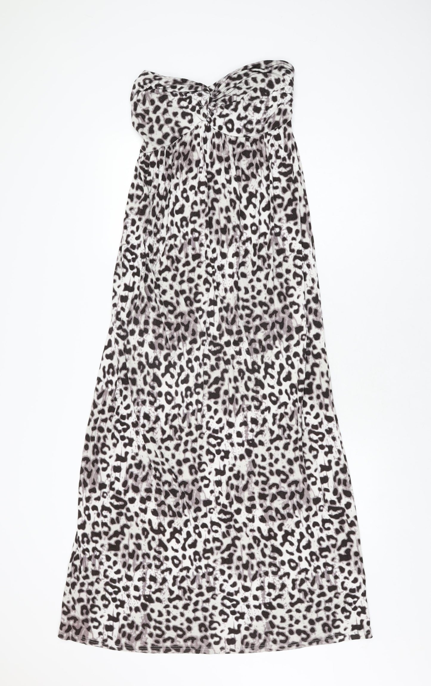 NEXT Womens White Geometric Viscose Maxi Size 14 Off the Shoulder Pullover