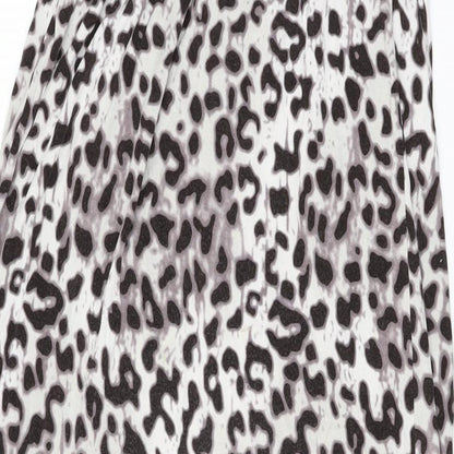 NEXT Womens White Geometric Viscose Maxi Size 14 Off the Shoulder Pullover