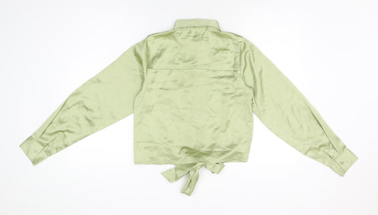 Womens UK Size 6 PRETTYLITTLETHING Green Basic Button-Up