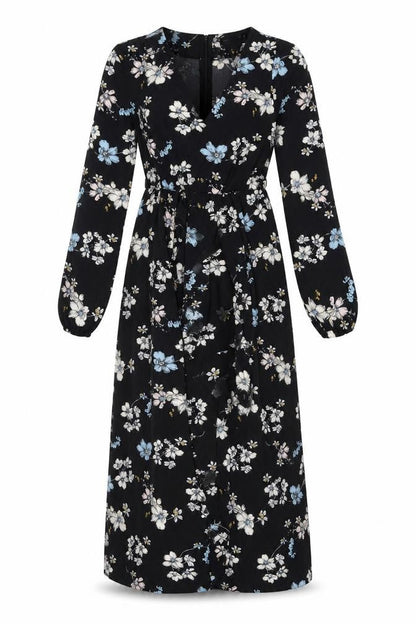 Misstruth Womens Black Floral Polyester Playsuit One-Piece Size 6 L3 in Zip