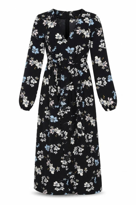 Misstruth Womens Black Floral Polyester Playsuit One-Piece Size 6 L3 in Zip