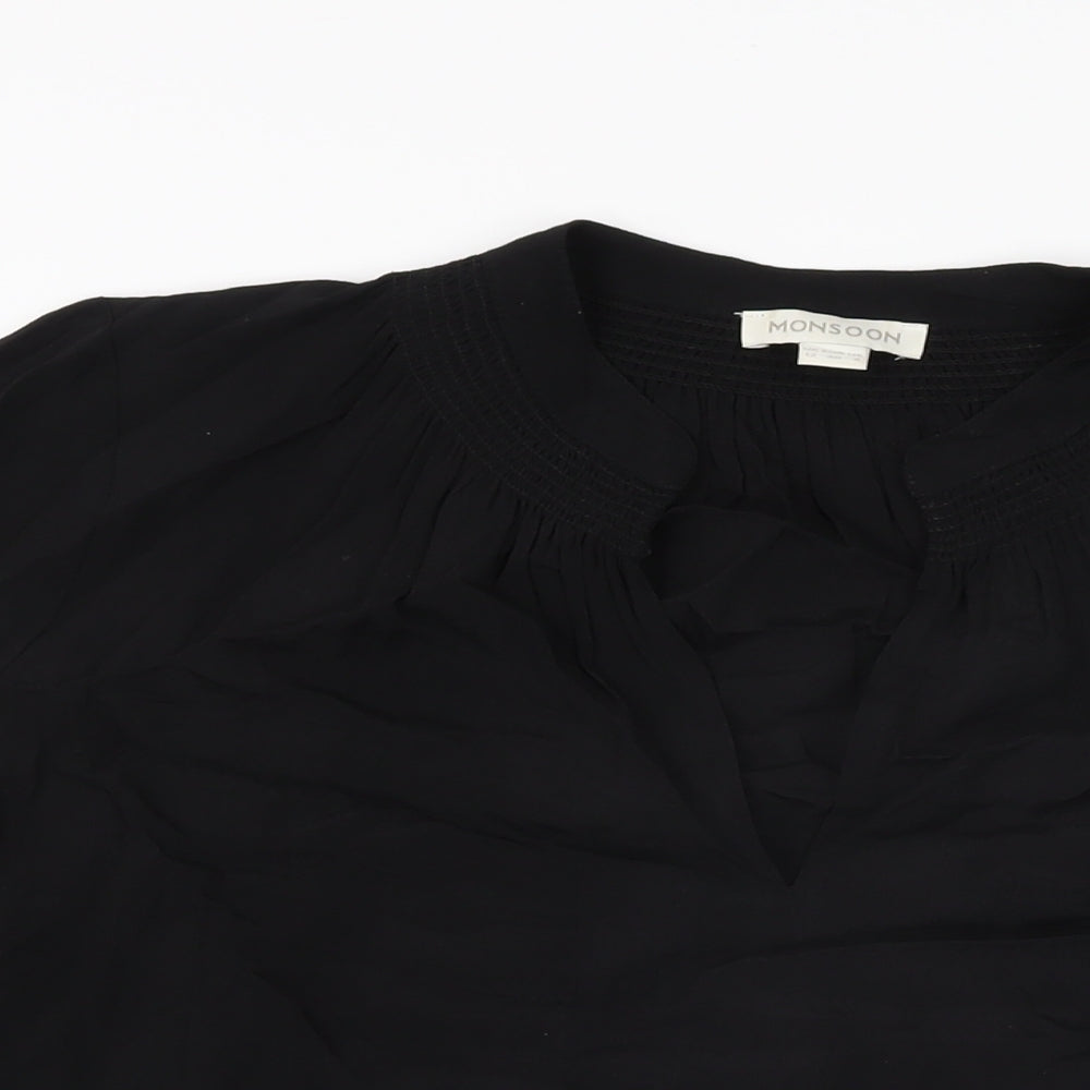 Womens UK Size 12 Monsoon Black Basic Blouse