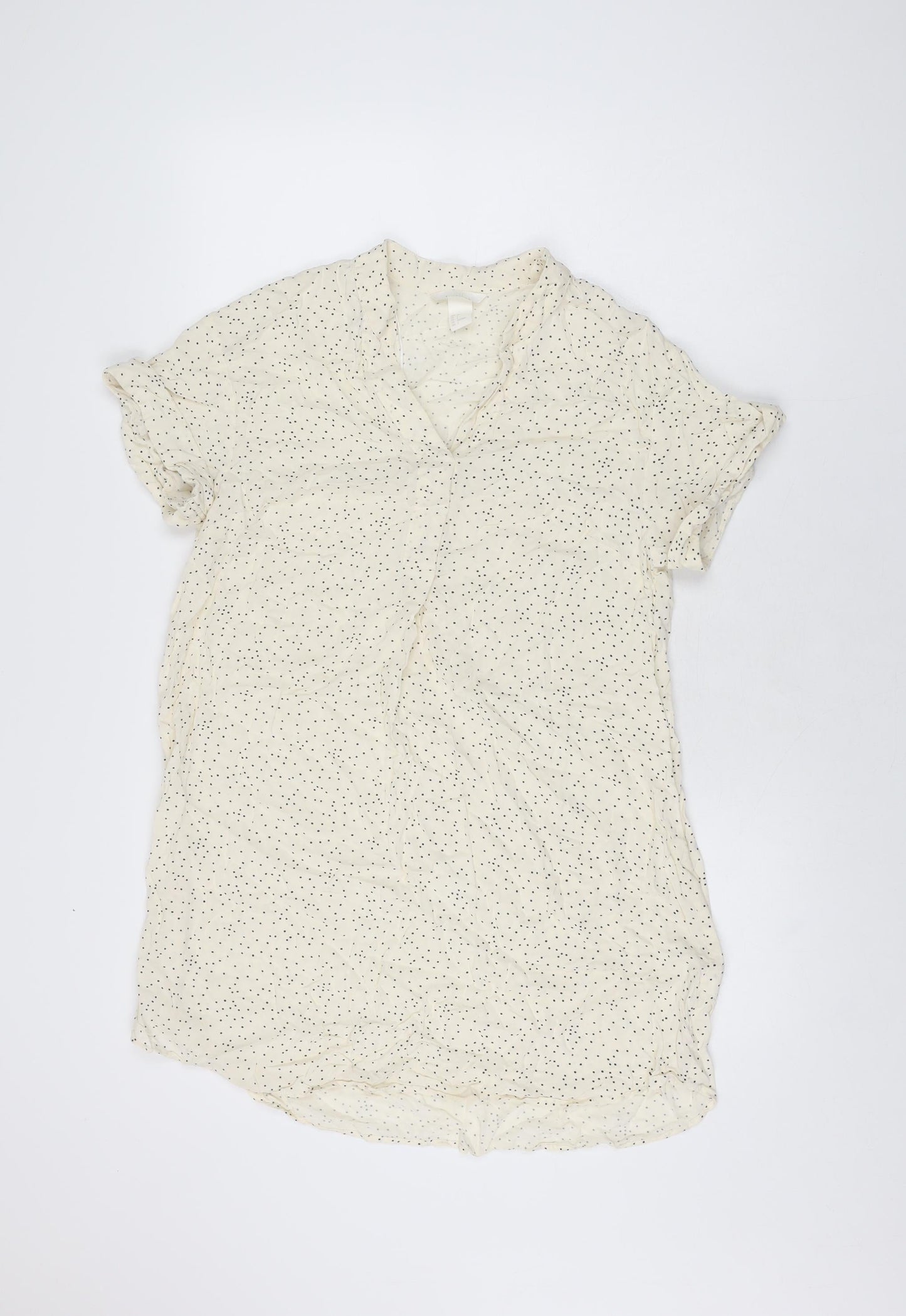 Womens UK Size 6 H&M Ivory Basic T-Shirt