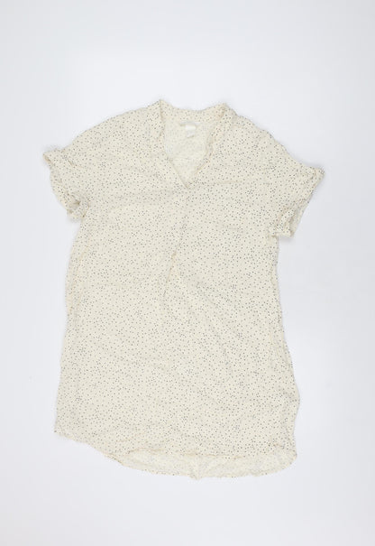 Womens UK Size 6 H&M Ivory Basic T-Shirt