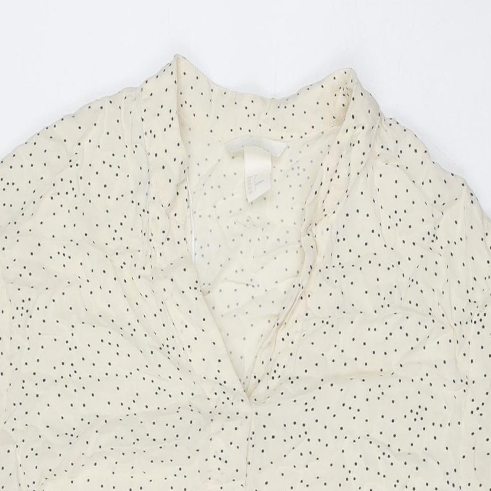Womens UK Size 6 H&M Ivory Basic T-Shirt