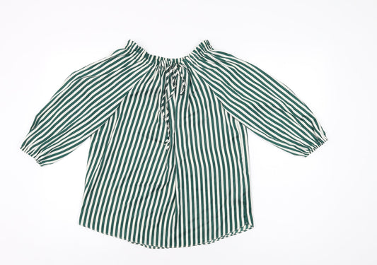 Womens UK Size 4 H&M Green Basic Blouse