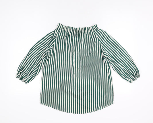 Womens UK Size 4 H&M Green Basic Blouse