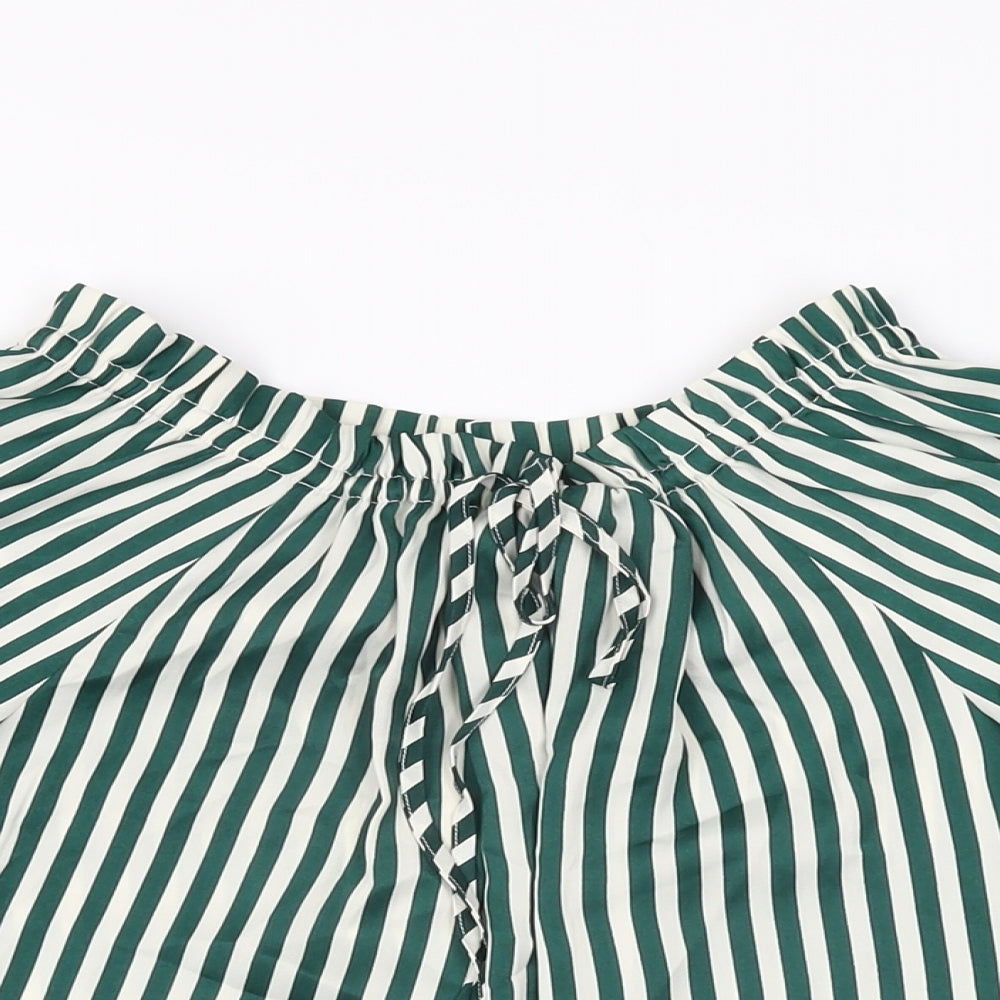 Womens UK Size 4 H&M Green Basic Blouse