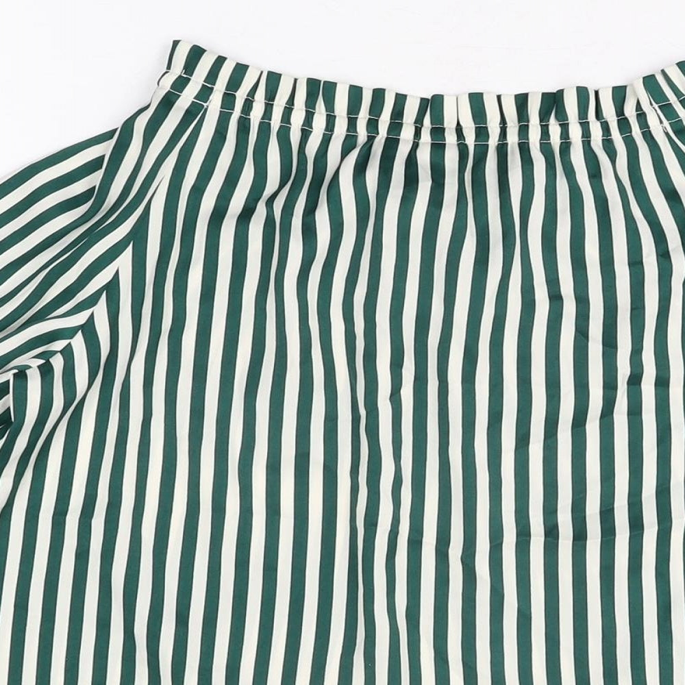 Womens UK Size 4 H&M Green Basic Blouse