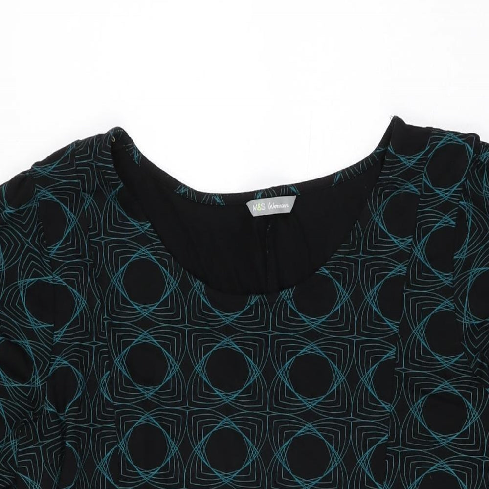 Womens UK Size 16 Marks and Spencer Black Basic T-Shirt