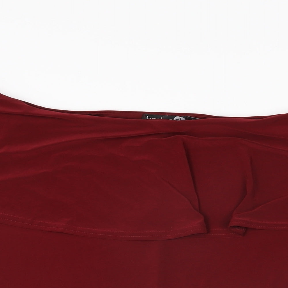 Boohoo Womens Red Polyester Bodysuit One-Piece Size 16 Snap