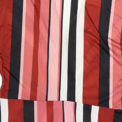 Missguided Womens Multicoloured Striped Polyester Shift Size 20 V-Neck Pullover