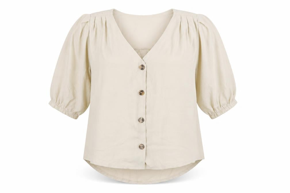Womens UK Size 8 Boohoo Beige Basic Blouse