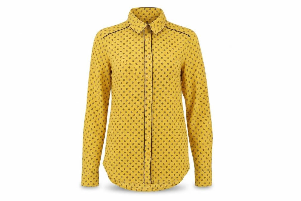 Womens UK Size 6 NEXT Yellow Basic Button-Up
