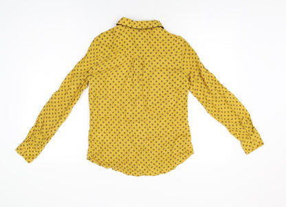 Womens UK Size 6 NEXT Yellow Basic Button-Up