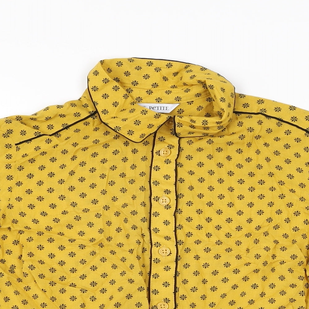 Womens UK Size 6 NEXT Yellow Basic Button-Up