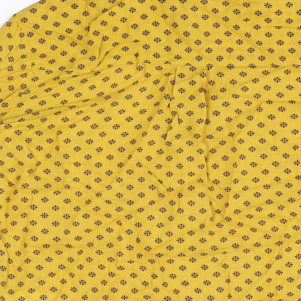 Womens UK Size 6 NEXT Yellow Basic Button-Up