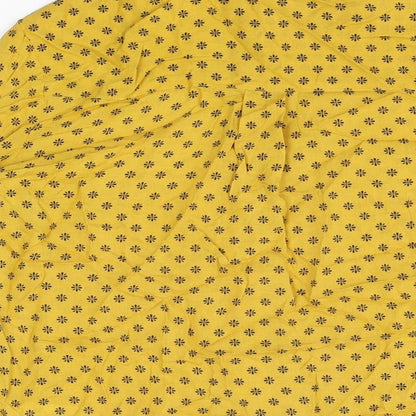 Womens UK Size 6 NEXT Yellow Basic Button-Up