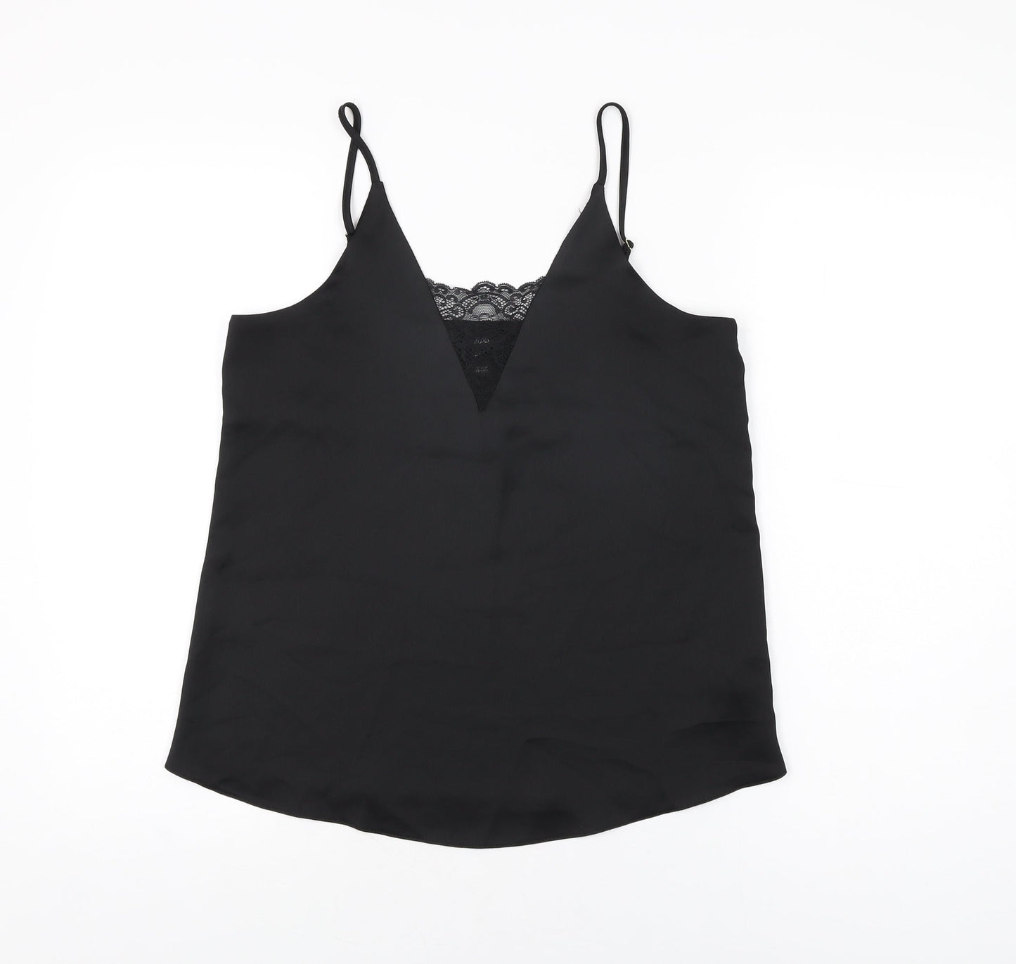 Womens UK Size 8 River Island Black Camisole T-Shirt