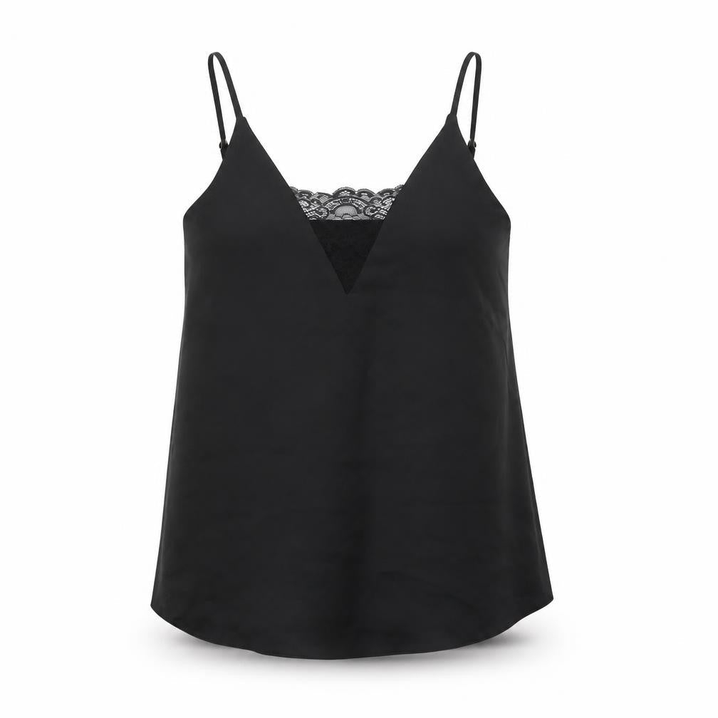 Womens UK Size 8 River Island Black Camisole T-Shirt