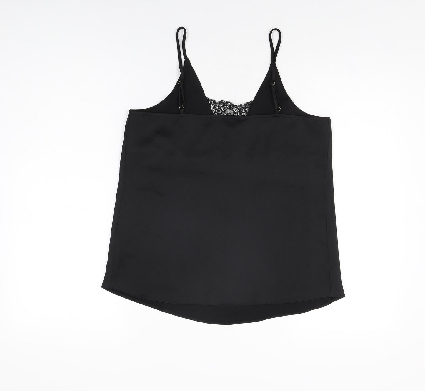 Womens UK Size 8 River Island Black Camisole T-Shirt