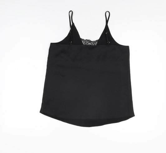 Womens UK Size 8 River Island Black Camisole T-Shirt