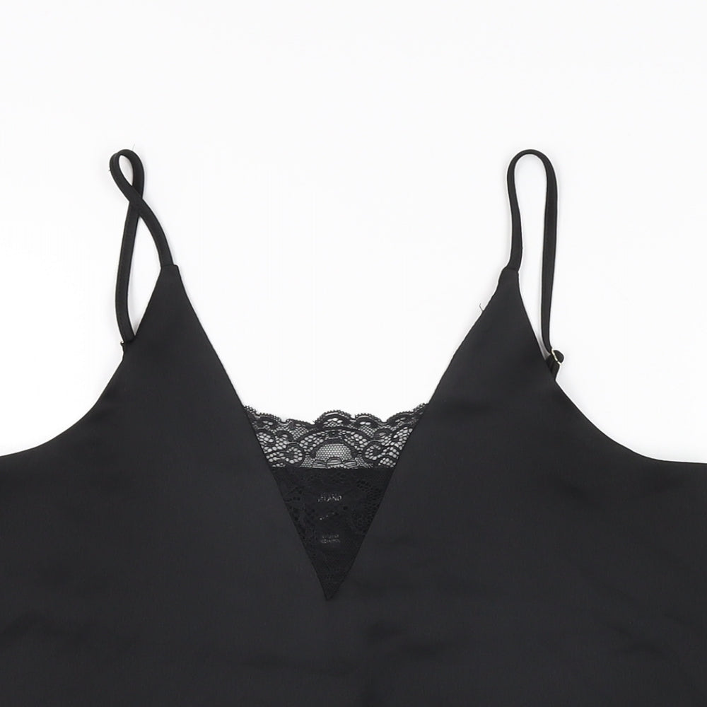 Womens UK Size 8 River Island Black Camisole T-Shirt
