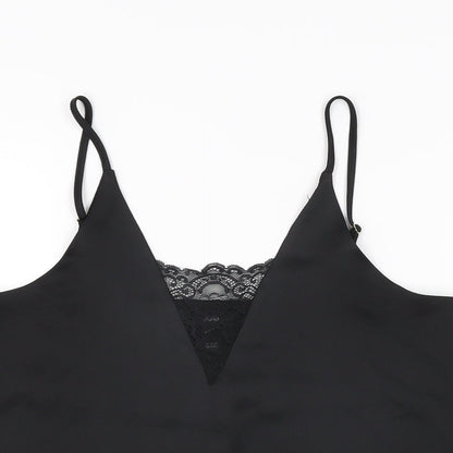 Womens UK Size 8 River Island Black Camisole T-Shirt