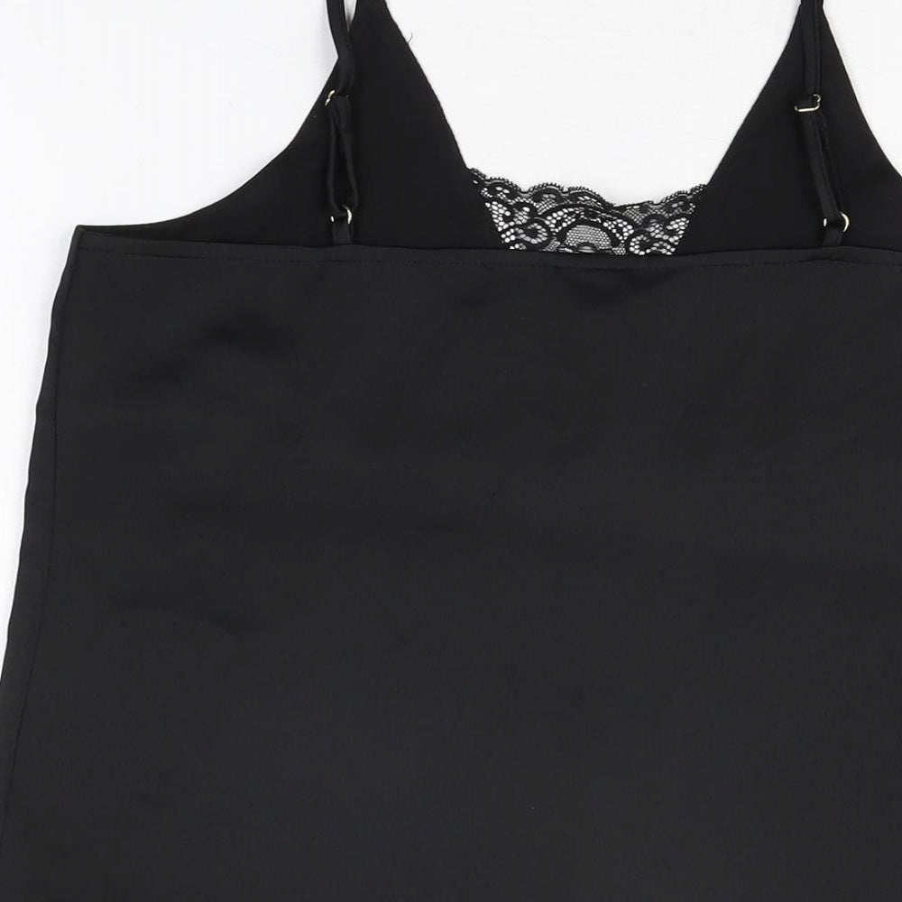 Womens UK Size 8 River Island Black Camisole T-Shirt