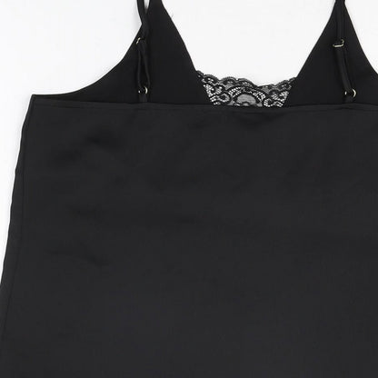 Womens UK Size 8 River Island Black Camisole T-Shirt