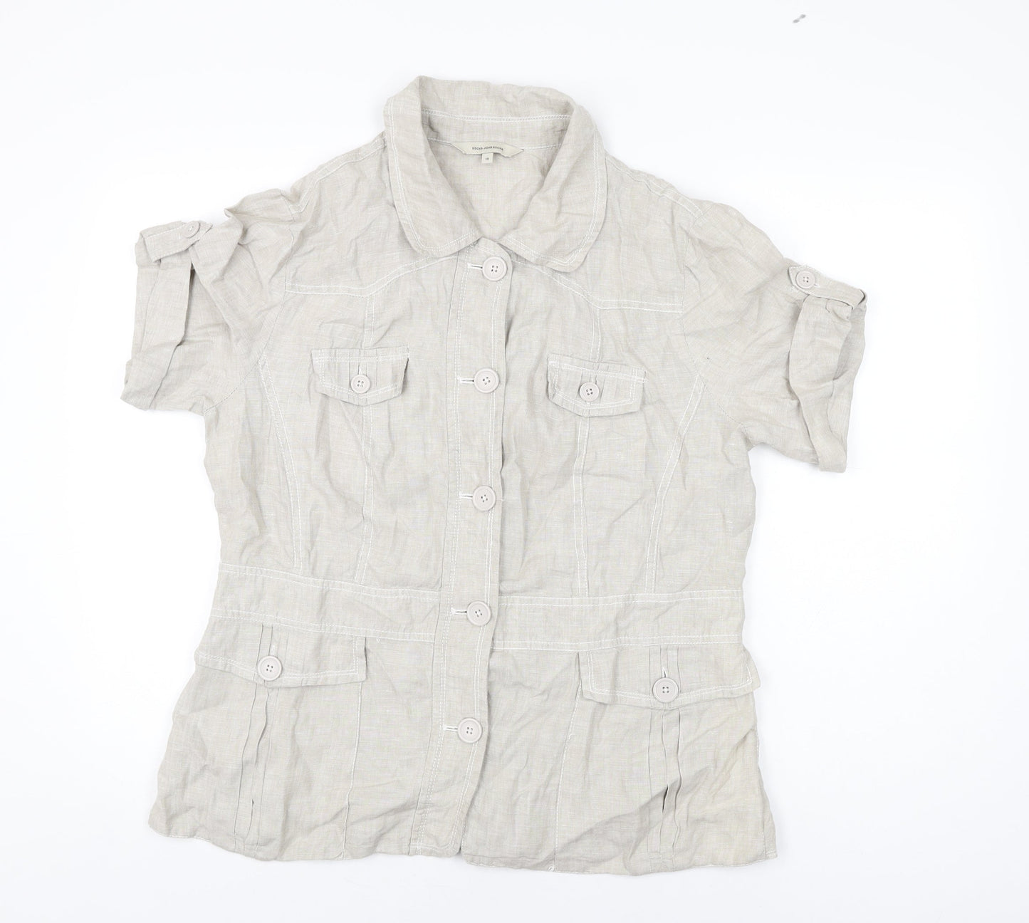 Womens UK Size 18 RJR.John Rocha Grey Basic Button-Up