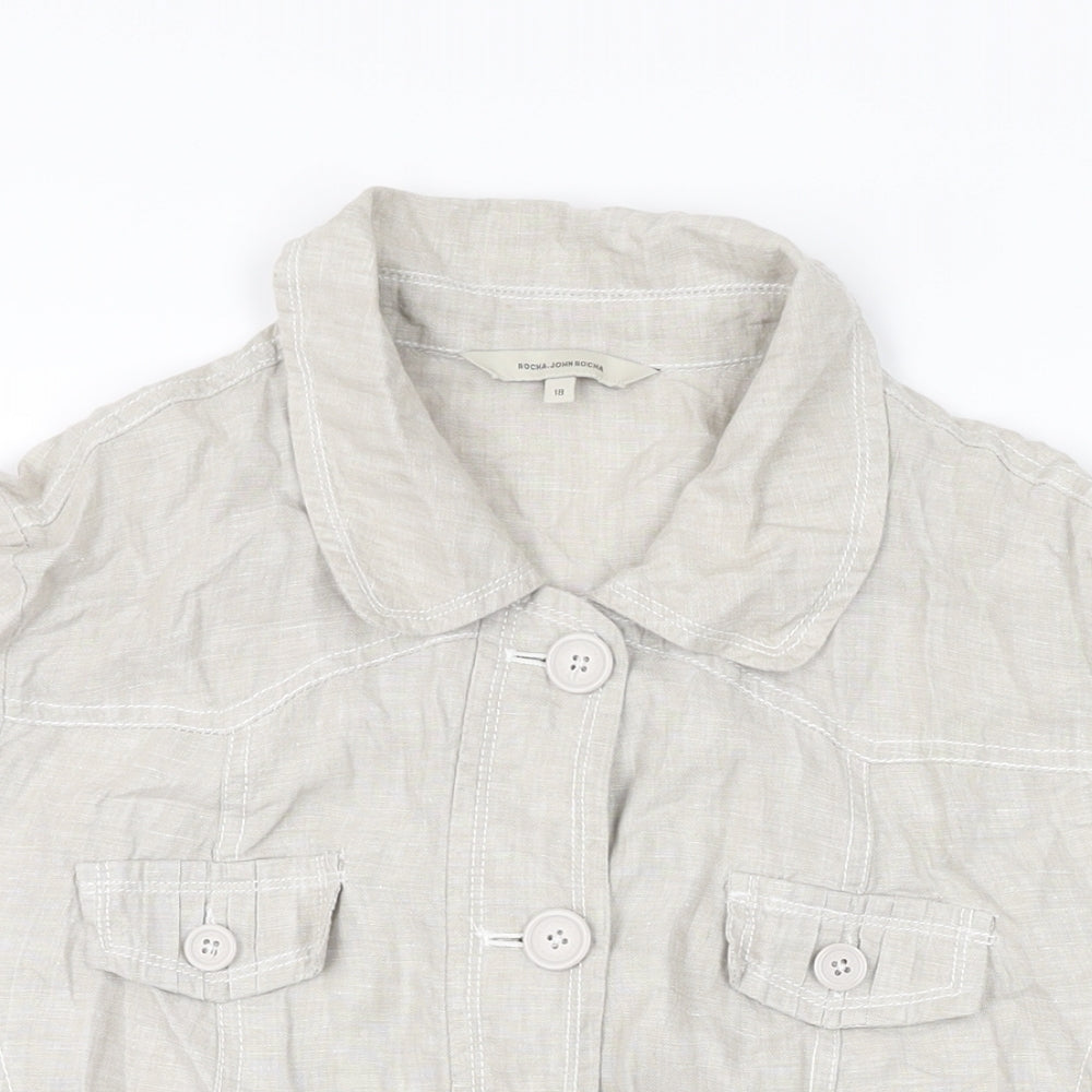 Womens UK Size 18 RJR.John Rocha Grey Basic Button-Up